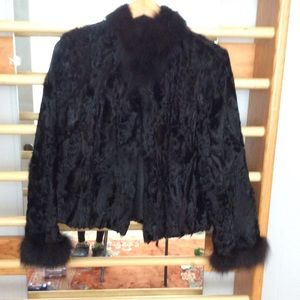 Genuine Persian Lamb Fur Jacket with  Fox Fur 6